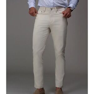 NWT Collars & Co Mens CEO Chino Five Pocket Stretch Pants 32x32 Stone Khaki